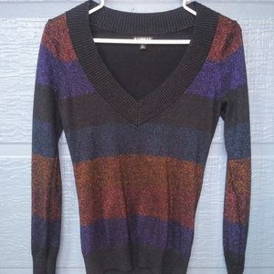 Express sparkle v-neck sweater, size XS. Preowned